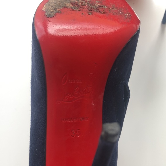 Blue suede Christian Louboutin heels! - Picture 2 of 5